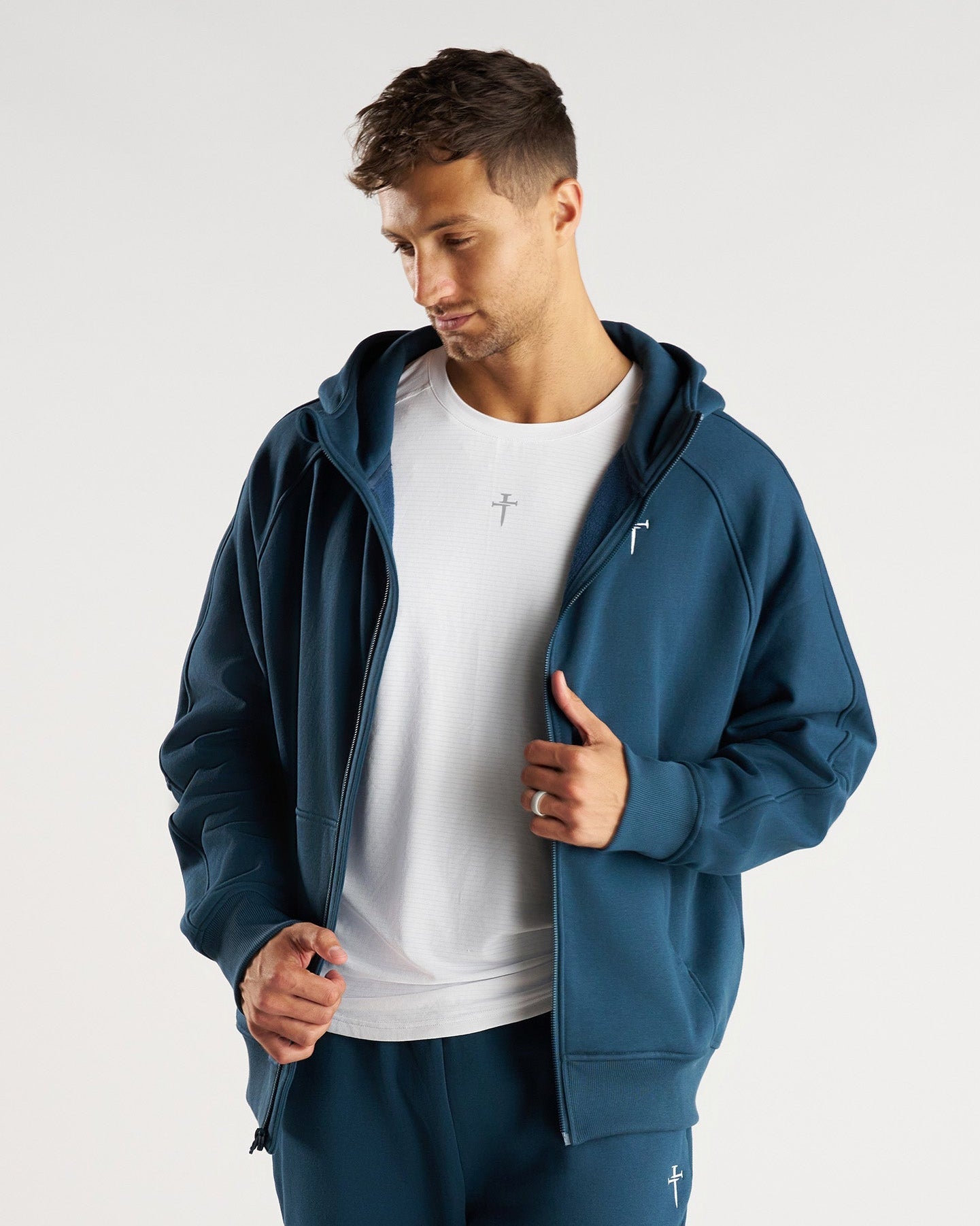 Signature Fleece Full Zip Hoodie - Midnight Navy