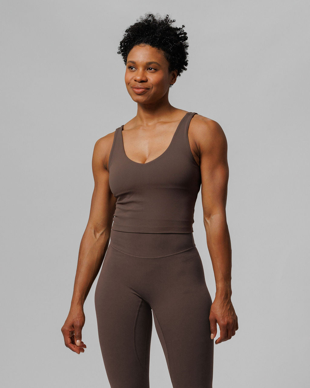 Longline Sports Bra - Chocolate